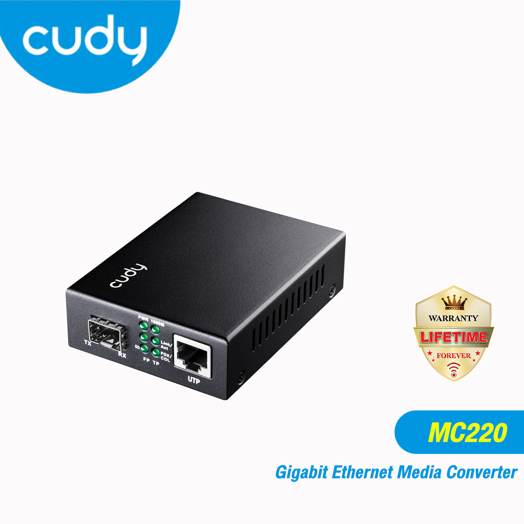 "CUDY" Gigabit Ethernet Media Converter รุ่น MC220