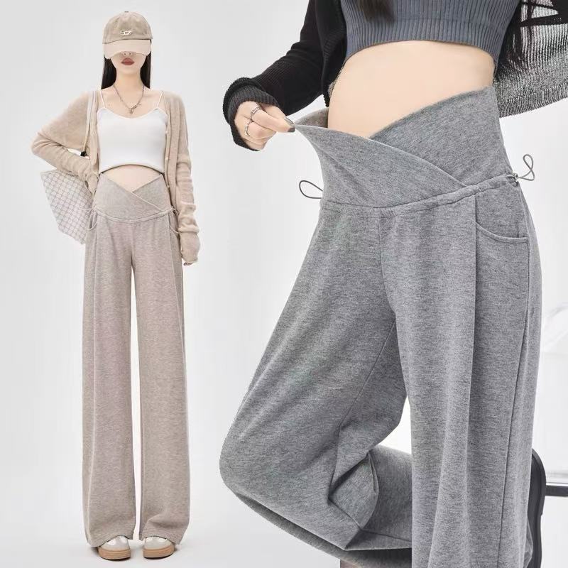 พร้อมส่ง👚🎈กางเกงคนท้องขายาว มีเชื่อกผูกเอว สำหรับคุณแม่ตั้งครรภ์ ผ้าร่อง ยืดได้เยอะ ใส่สบาย