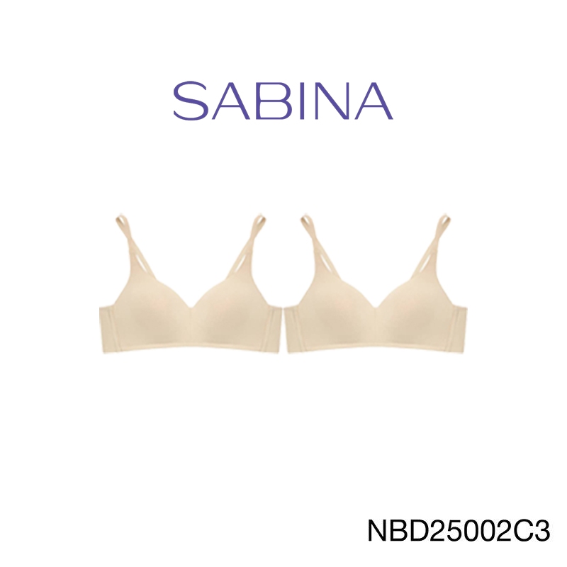 Sabina เสื้อชั้นใน (Set 2 ชิ้น) [Online Exclusive] Perfect Bra Level 1 ไร้โครง รหัส NBD25002C3 - สีเนื้อเข้ม