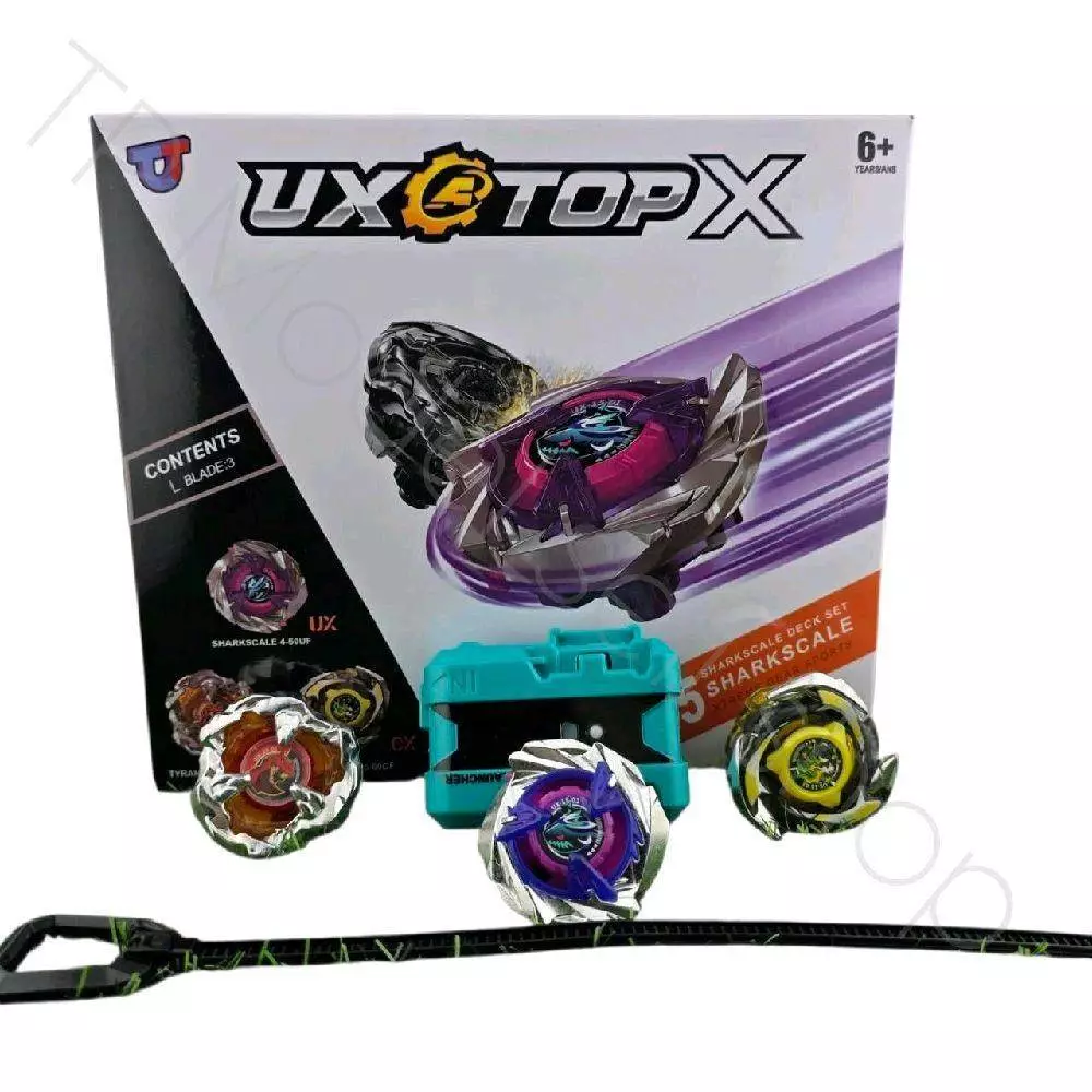 เบย์เบลดXรวมพลเบย์เบลดสายโจมตีพร้อมส่งในไทย UX15 เซทเบย์เบลด3ชิ้นพร้อมที่ชูด ฉลามร่างอัพเรด SharKscale ไทไดโนโลเฮวเดรท