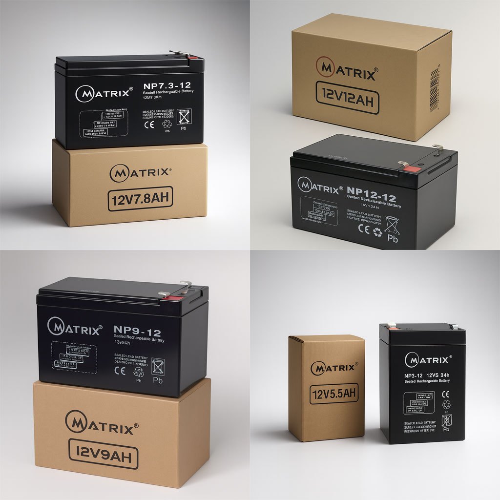 แบตเตอรี่แห้ง แบต UPS Battery 12V 7.8Ah | 12V 9Ah | 12V 12Ah | 12V 5.5Ah  Matrix