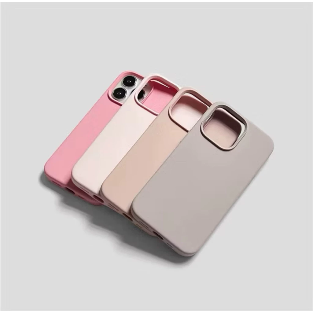 (จัดส่งทุกวัน)เคสไอโฟน ซิลิโคน โทนสีชมพู ชมพูพลาสเทล ด้านในบุกำมะหยี่ สำหรับไอโฟน 16/15/14/13/12/11