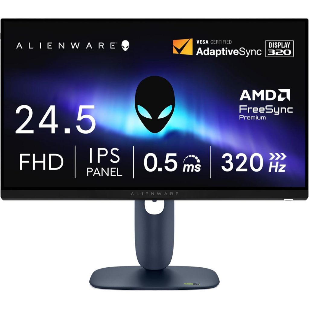 Alienware 25 Gaming Monitor - AW2525HM, Full HD (1920x1080), 320Hz, Fast IPS, 0.5ms, NVIDIA G-Sync C
