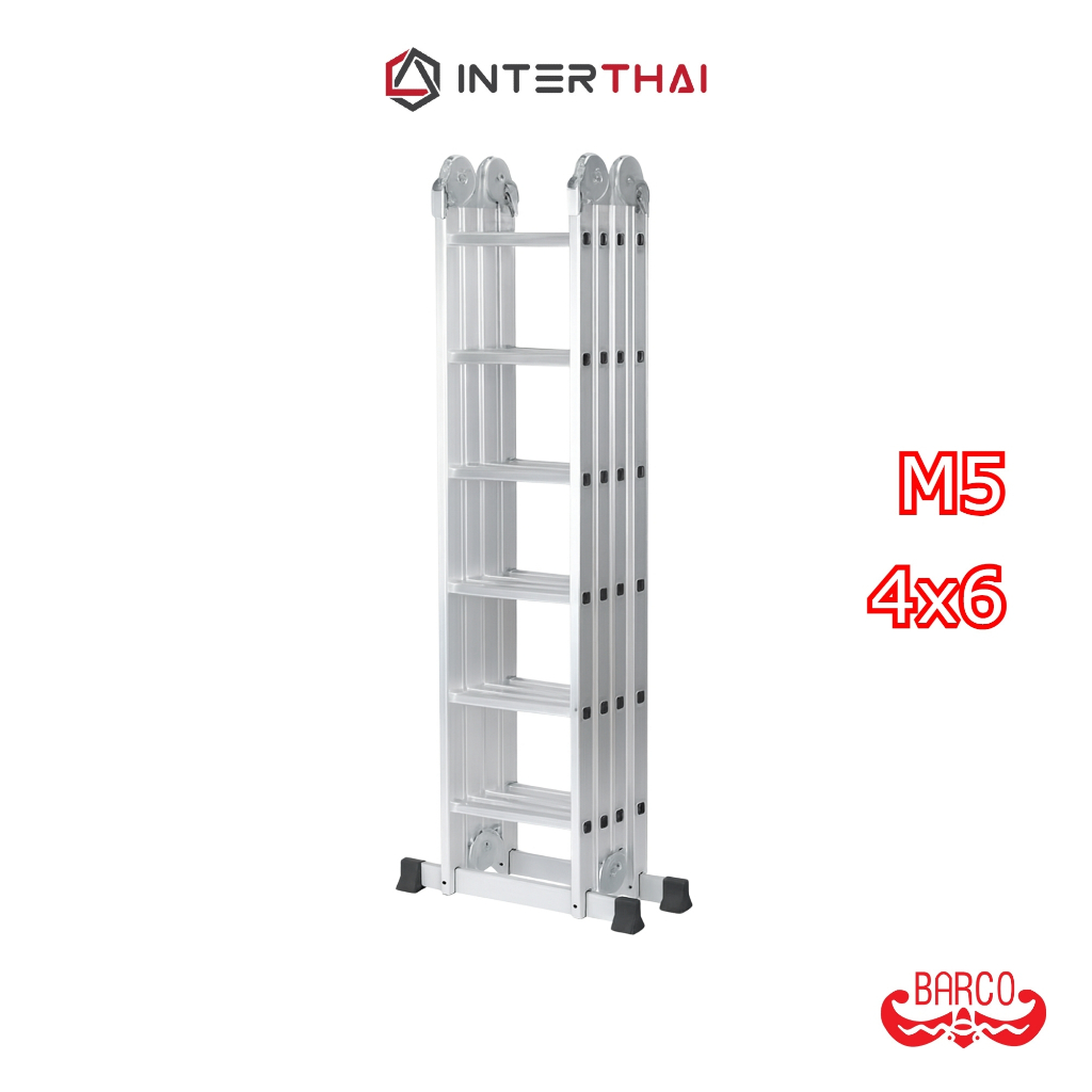 BARCO บันไดอเนกประสงค์อลูมิเนียม รุ่น M5 4x6 24 ขั้น 6.8 เมตร