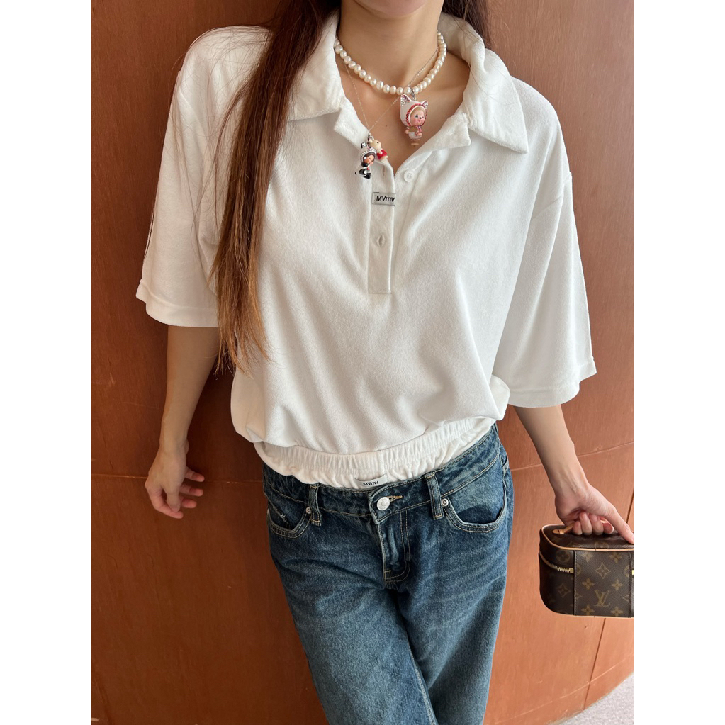 MVBKK TERRY OVERSIZE SHIRT เสื้อคอปกผ้าขนหนูนิ่ม