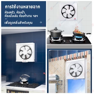 พัดลม SUZUME พัดลมระบายอากาศ ติดผนัง ขนาด 6 นิ้ว 8 นิ้ว 10 นิ้ว 12 นิ้ว พัดลมดูดอากาศ 2M สายไฟ
