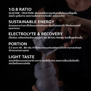 [กล่อง10ซอง] 40ENDURE Mileage Energy Drink Mix ผงชงให้พลังงานและเกลือแร่ สำหรับเล่นกีฬา