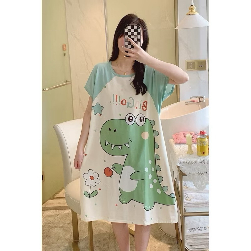 🐰ชุดนอนผ้าคอตตอนลายการ์ตูนน่ารัก 🐰ชุดนอนกระโปรง ชุดอยู่บ้านน่ารักลายสวย เดรสผู้หญิง ใส่สบาย🔥