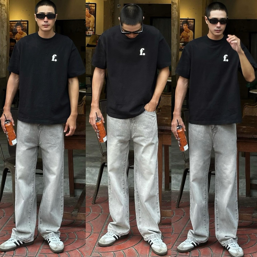 ‼️เปิดขายสินค้าใหม่ Goodie Jeans (สีเทาอ่อน) กางเกงยีนส์ทรงกระบอกใหญ่เอวสูง เนื้อผ้าเกรดพรีเมี่ยม คุณภาพดี ทรงสวย