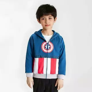 เสื้อกันหนาวเด็ก ลายฮีโร่ ซิปหน้า มีฮูด เกรดพรีเมี่ยม