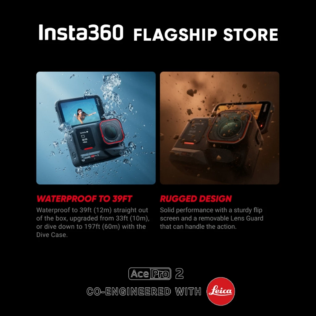 Insta360 Ace Pro 2 กล้องแอคชั่น เลนส์ LEICA กันน้ำ 12m ถ่ายวิดีโอชัด 8K ถ่ายรูป 50MP กล้อง อินสตา 360 Action Camera thumbnail 10