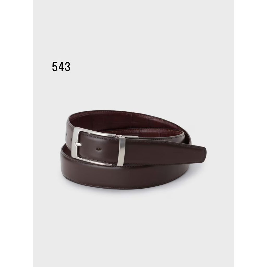 TAKEO KIKUCHI เข็มขัดหนัง MIJ EMBOSS LEATHER REVERSIBLE BELT
