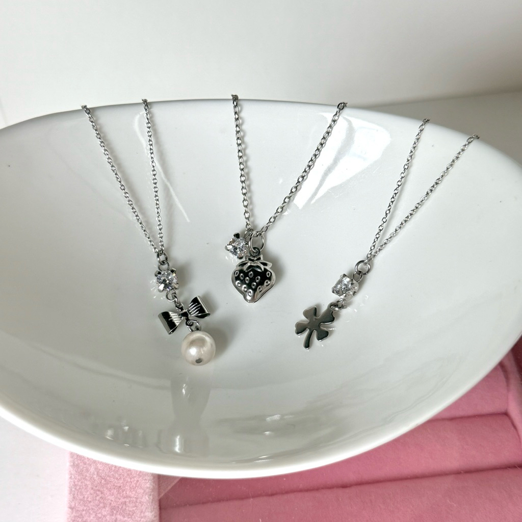 Morethanyoursee | Cz Necklace สร้อยคอโซ่สแตนเลสจี้เพชร cz
