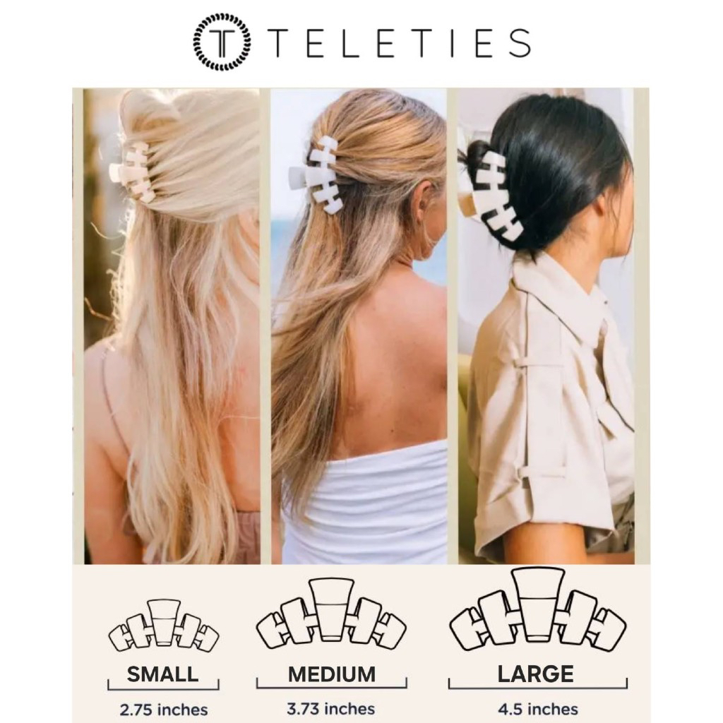 [เก็บcodeลดเพิ่ม119]Teleties Claw Hair Clip กิ๊บหนีบผม คุณภาพดี วัสดุยืดหยุ่น ทนทาน**ของเเท้🇺🇸