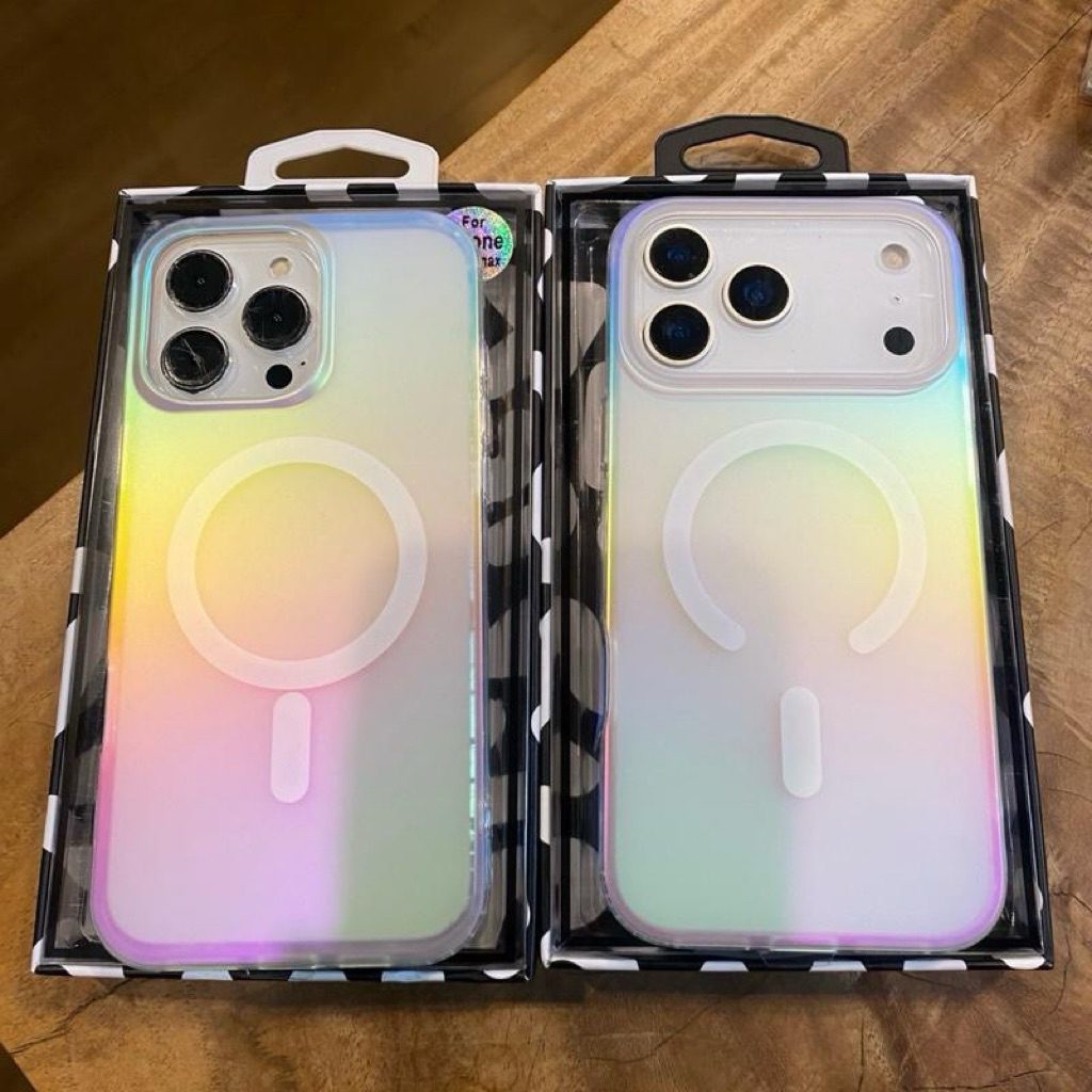 เคสอะครีลิคโฮโลแกรม เนื้อแมท มีที่ชาร์จไรสาย ขอบนิ่มหลังแข็ง