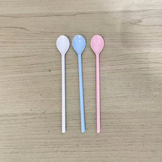 [แพ็ค3ชิ้น] ช้อนน้ำปั่นเมลามีน ด้ามสั้นและด้ามยาว ใช้ตักไอติมและชงเครื่องดื่ม