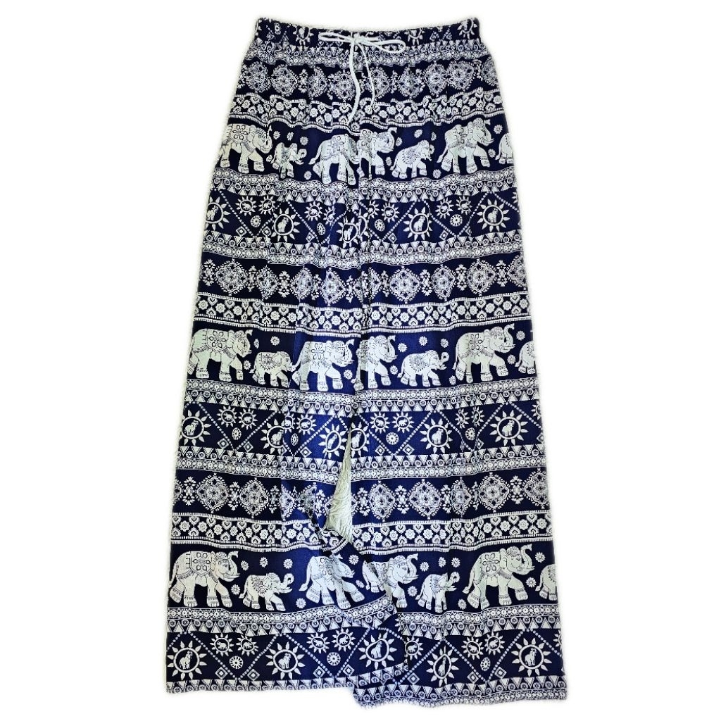 กางเกงลายช้าง ขาปล่อย งานไทยเกรดสูง ผ้าสปัน เอว25-40 นิ้ว - รูปที่ 6