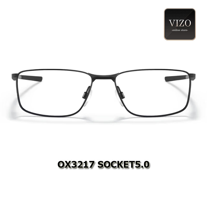 แว่นตา กรอบแว่นพร้อมเลนส์ ทรงสี่เหลี่ยมผืนผ้า สีดำเทา /  ดีบุก กรอบแว่นตา Unisex VIZO00004 OX3217