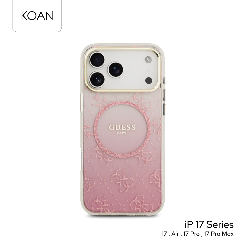 GUESS เคสกันกระแทก 4G Glitter Magnetic Case ใช้สำหรับ iPhone 17 Series รองรับ Ma