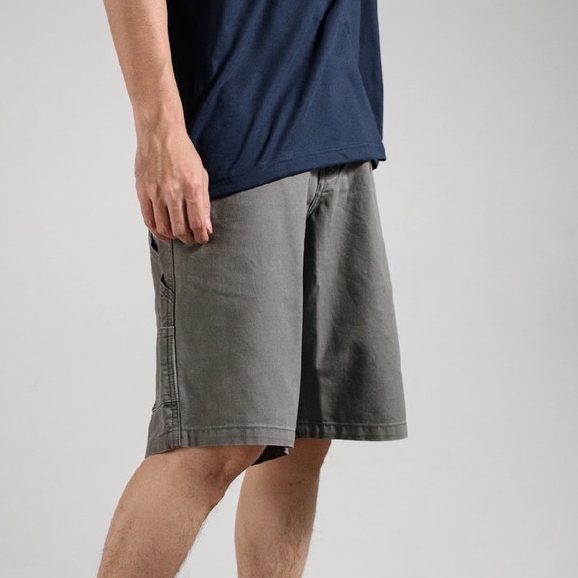 era-won กางเกงยีนส์ขาสั้น มีกระเป๋าข้าง รุ่น  SHORTS CARPENTER DENIM COLOR  สี Light Grey