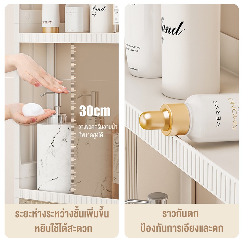 Luxury ตู้เก็บของอเนกประสงค์ ชั้นวางของติดผนัง ห้องน้ำ ห้องครัว แข็งแรง ทนทาน ไม่หลุดง่าย ติดตั้งง่าย รูปที่ 5