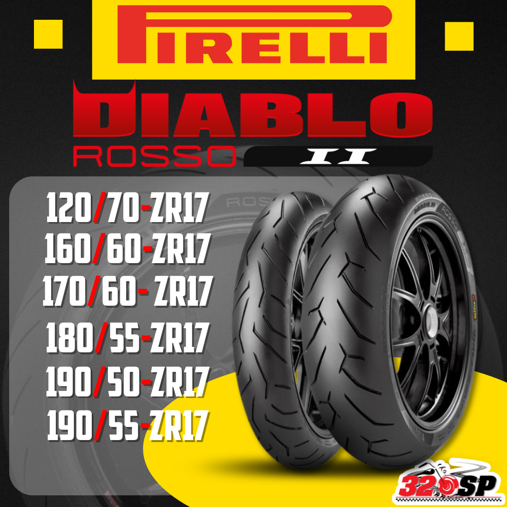 ยาง PIRELLI DIABLO ROSSO 2 ขอบ 17 ยางเส้นเดี่ยว ของใหม่ ส่งไว!!! 320SP