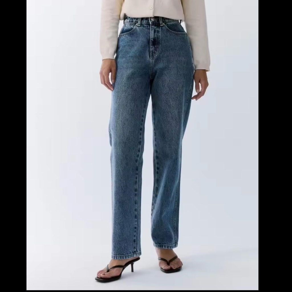 AIMER - Essential Boy Jeans สี Denim Blue ไซส์ S กางเกงยีนส์ ขายาว ทรงกระบอกกลาง มือสอง