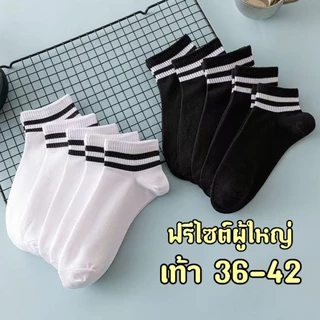 ถุงเท้าข้อสั้น คาดสี ขนาดฟรีไซต์ (ใส่ได้ทั้งชายและหญิง)