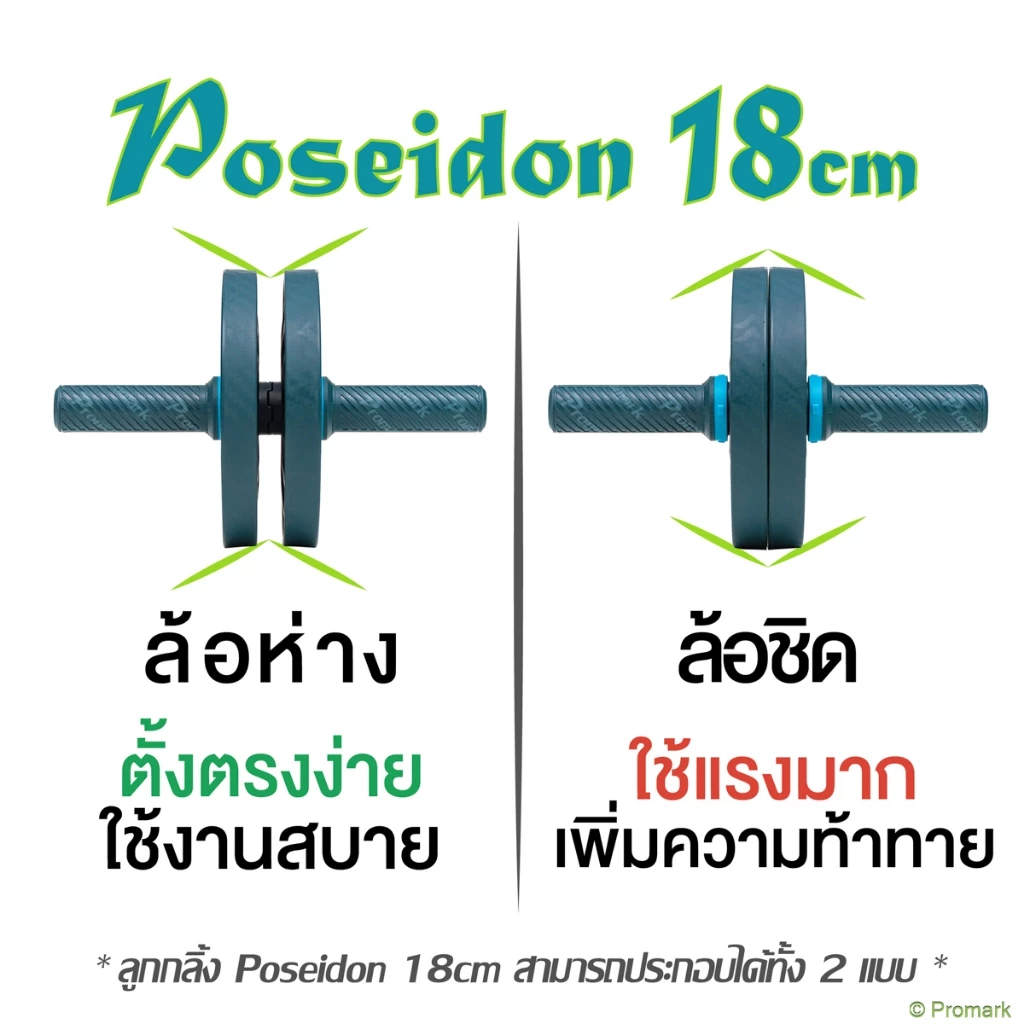 Promark Ab Roller Wheel ลูกกลิ้งบริหารหน้าท้อง Poseidon / Trident ประกัน 2 ปี thumbnail 5