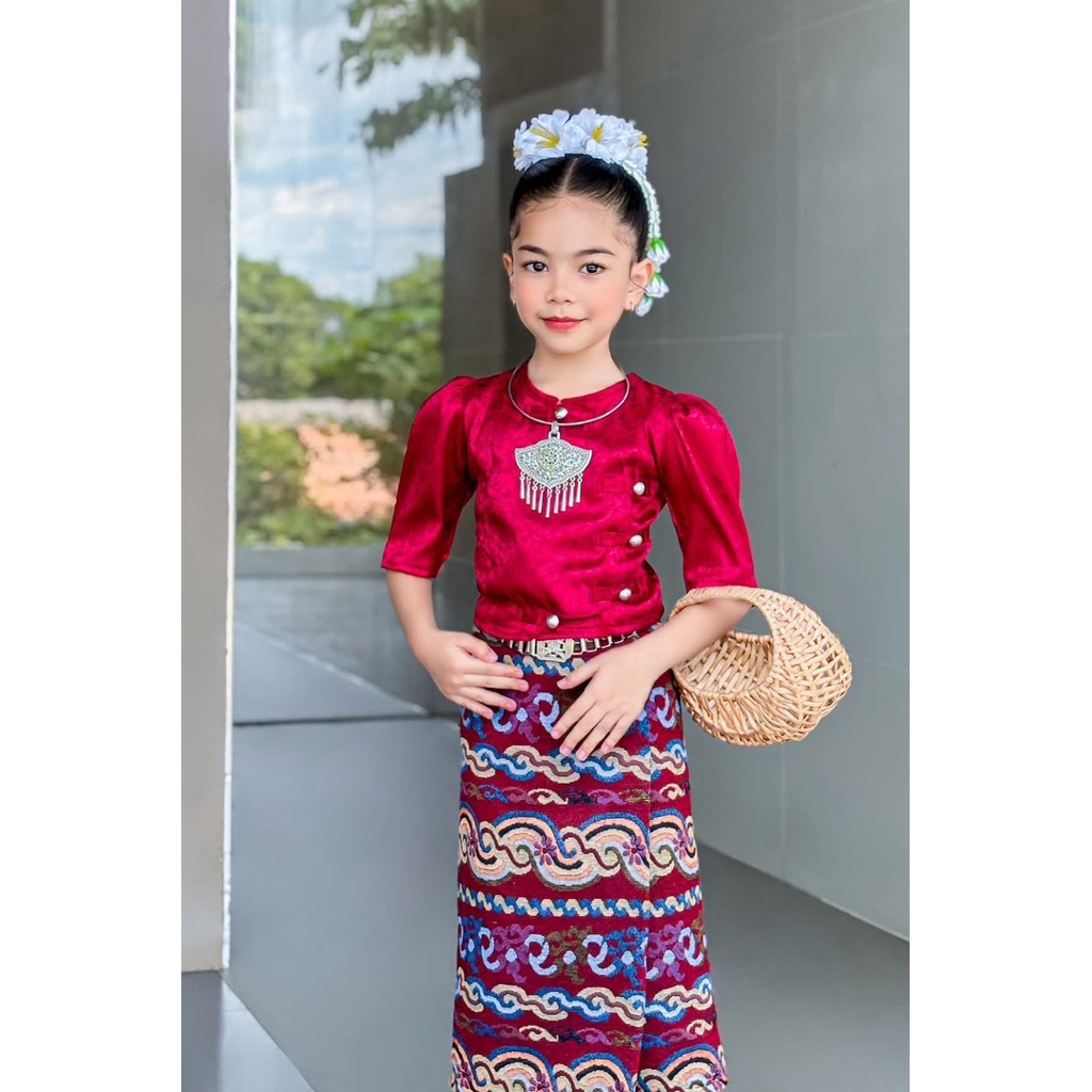 ชุดอาเซียน ประเทศ พม่า ชุดไทยใหญ่ใส่แล้วน่ารัก 🇱🇦