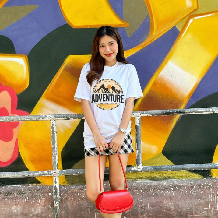 (พร้อมส่ง) เสื้อยืด ADVENTURE - ผ้า Cotton100%