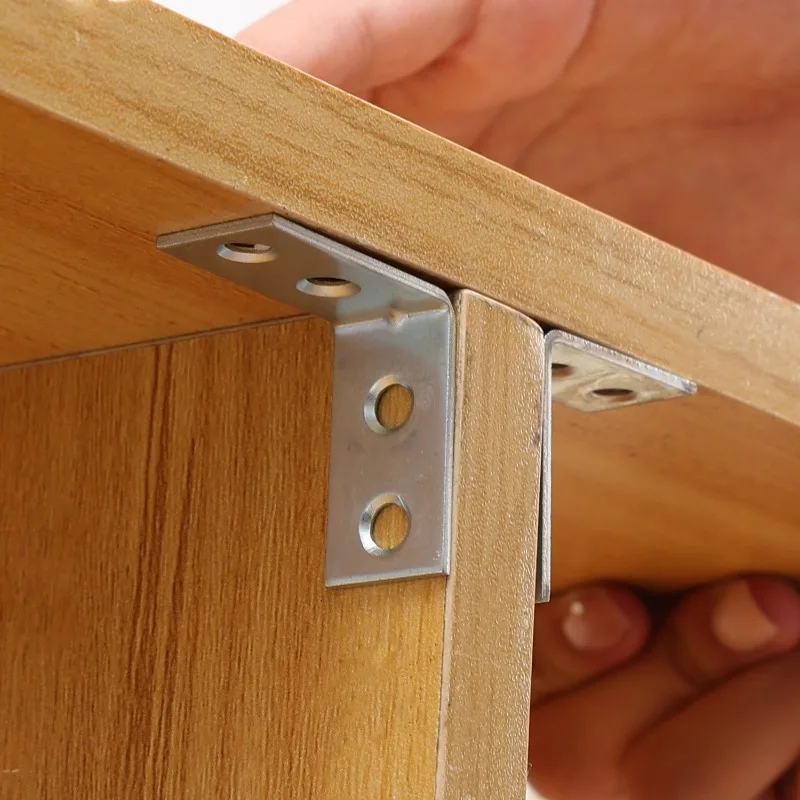 100PCS/ชิ้น สแตนเลสมุมเหล็ก เหล็กฉากรับชั้น เหล็กตัวL เหล็กDIY ความหนา 1.5mm  รองรับชั้นวางของ ฉากยึดมุม 90 องศา ข้อต่อฉ - รูปที่ 2