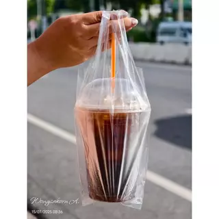 [10แพ็ค] [58-60 ใบ/แพ็ค] ถุงหิ้วใส่แก้ว ตรา Hero *รุ่นคุ้ม* (200กรัม/แพ็ค)