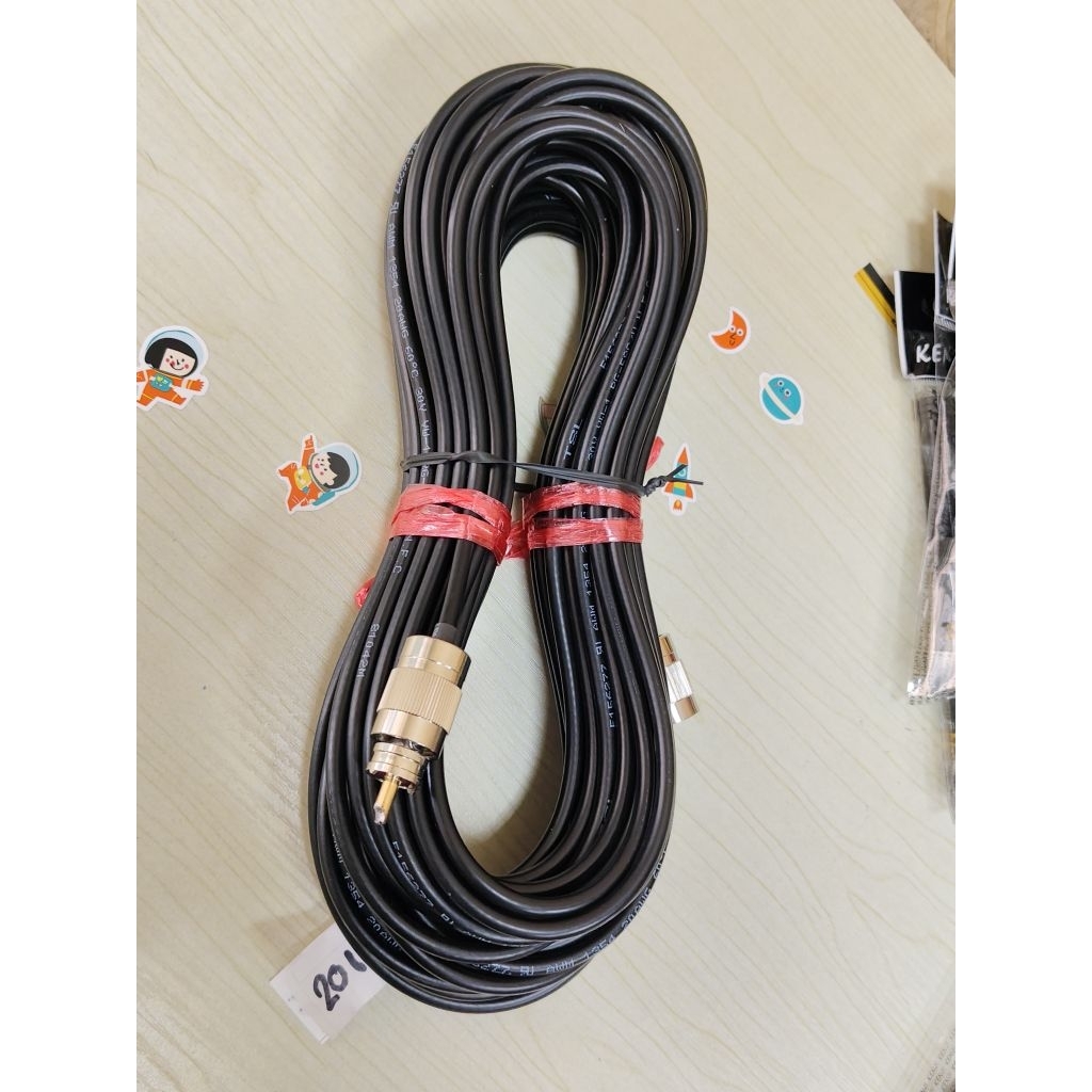 #สายสัญญาณRG58พร้อมขั้วPL259+PL259ยาว10, 15เมตร