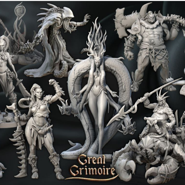 Tides Of The Abyss : Collection : Miniature Resin โมเดลบอร์ดเกม ผลิตตามสั่ง DnD