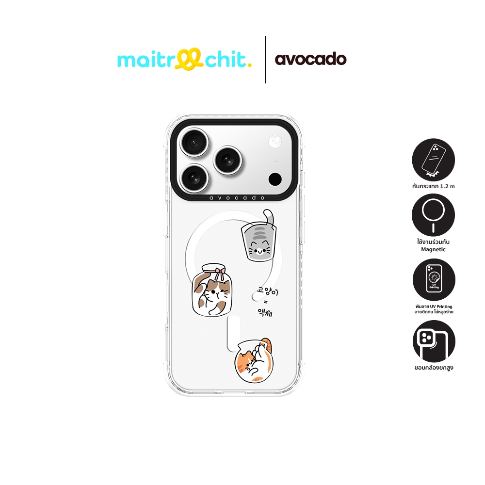 Avocado รุ่น Cat trapped Club เคสสำหรับ iPhone 17 / 17 Air / 17 Pro / 17 Pro Max