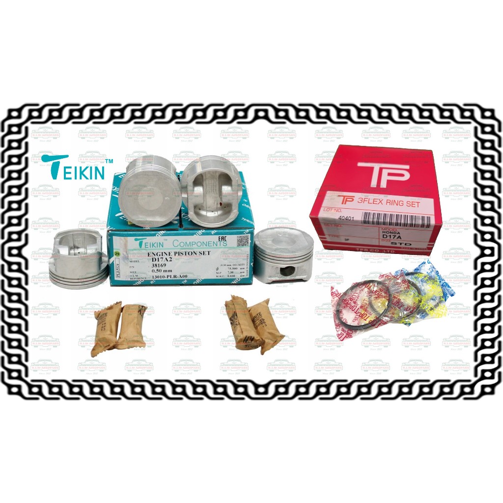 ลูกสูบ พร้อมสลัก + แหวนลูกสูบ HONDA  CIVIC   D17A2  D17A7  D17A8  SOHC 16Valve