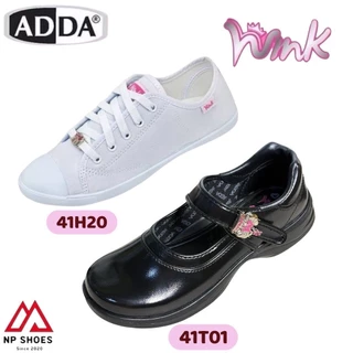 (ลูกค้าใหม่ราคา 1 บาท)รองเท้านักเรียนหญิง adda wink หนังดำ วอมขาว ประถม มัธยม แอดด้า￼ วิง รุ่น 41T01-41H20 ไซร์35-43 ค่ะ