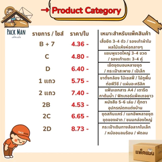 กล่องพัสดุ กล่องไปรษณีย์ เบอร์ B+7 - 2D แพ็ค 10-20 ใบ ไซส์กลาง กระดาษลูกฟูกหนา 3 ชั้น