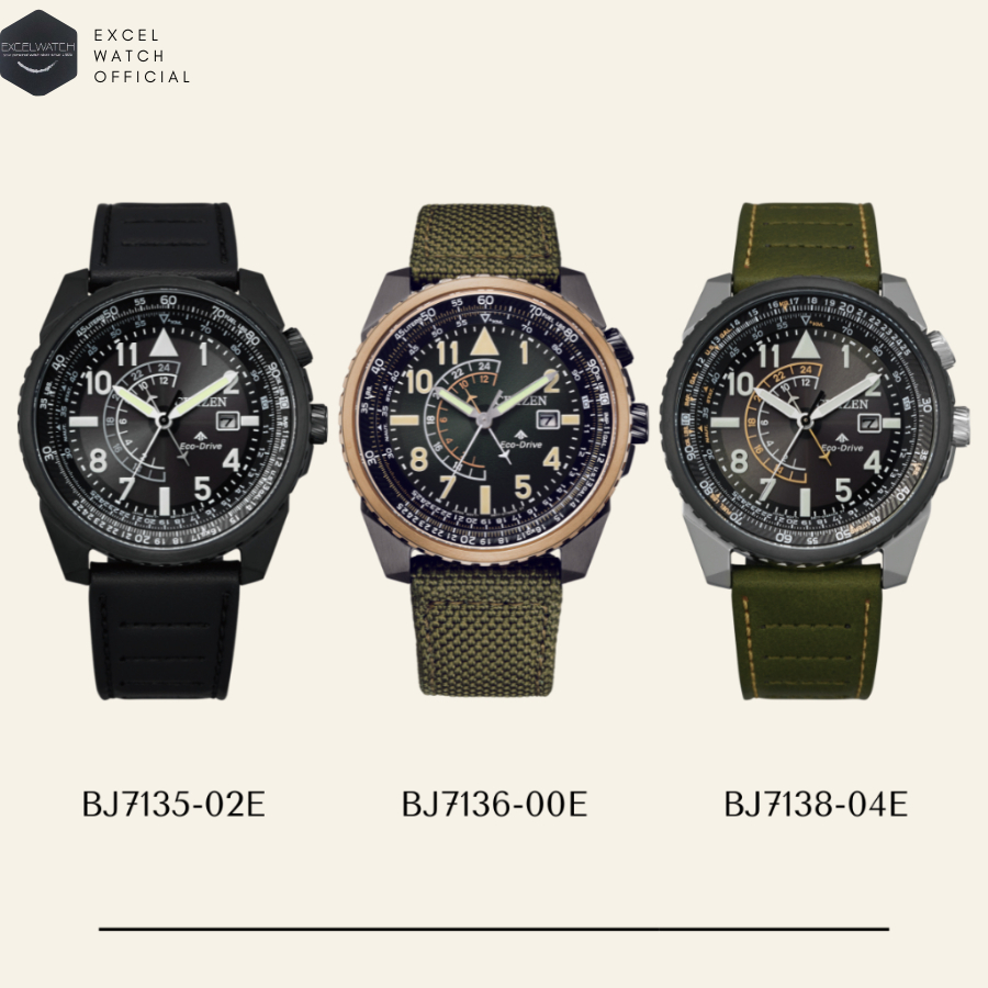 [ Excel Watch ] นาฬิกาซิติเซน CITIZEN Promaster Nighthawk รุ่น BJ7135-02E, BJ7136-00E, BJ7138-04E  Eco-Drive ระบบโซลาร์