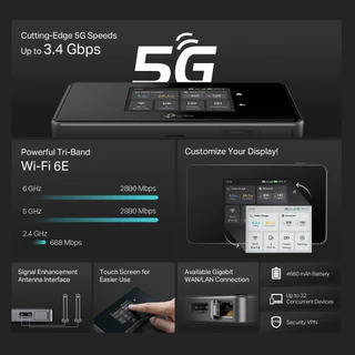 ⚡️พ็อคเก็ตไวไฟ 5G⚡TP-LINK (M8550) 5G Mobile Wi-Fi Tri-Band AXE3600 สั่งการได้ง่ายเพียงปลายนิ้วสัมผัส