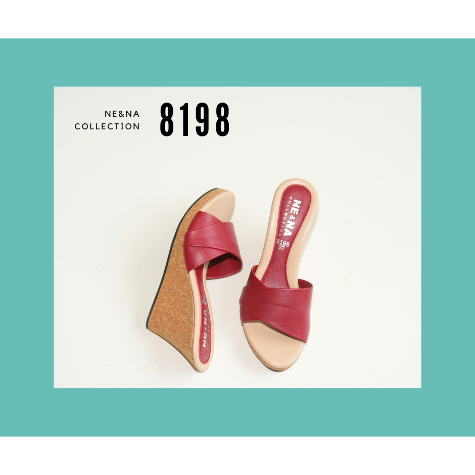 รองเท้าเเฟชั่นผู้หญิงเเบบเเตะสวมส้นเตารีด No. 8198  NE&NA Collection Shoes