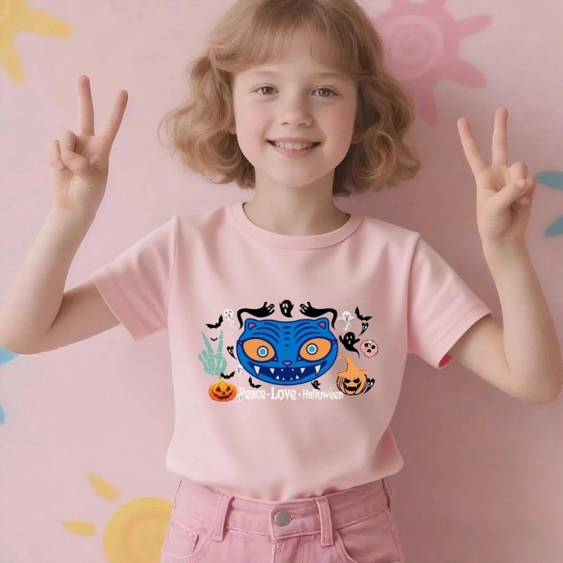 เสื้อยืดเด็กลายเสือนักล่าปีศาจ  ผ้าฝ้าย100%THAISHOPไซส์ 90-150CM