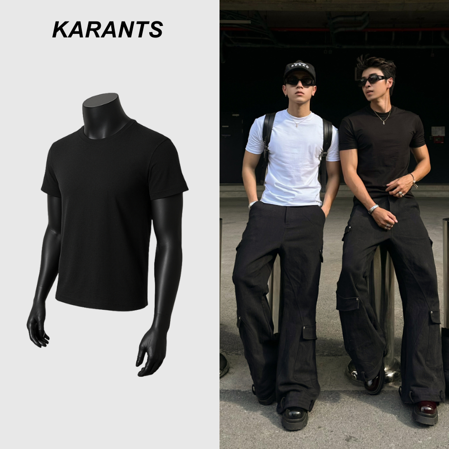 (Cleanfit) KARANTS အရောင်ရိုး (Plain) အင်္ကျီတန်း/ချောမွေ့เข้ารูထည် Cotton 260gsm (နူးညံ့လျှော) - KR251