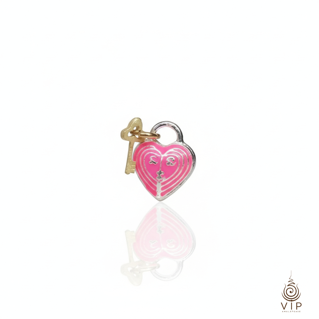 (แท้100% ปลอมคืนเงิน) 🔑 กุญแจเงินทองคล้องใจ ครูบากฤษณะ นครราชสีมา | Wealth Key Amulet | 招财钥匙佛牌