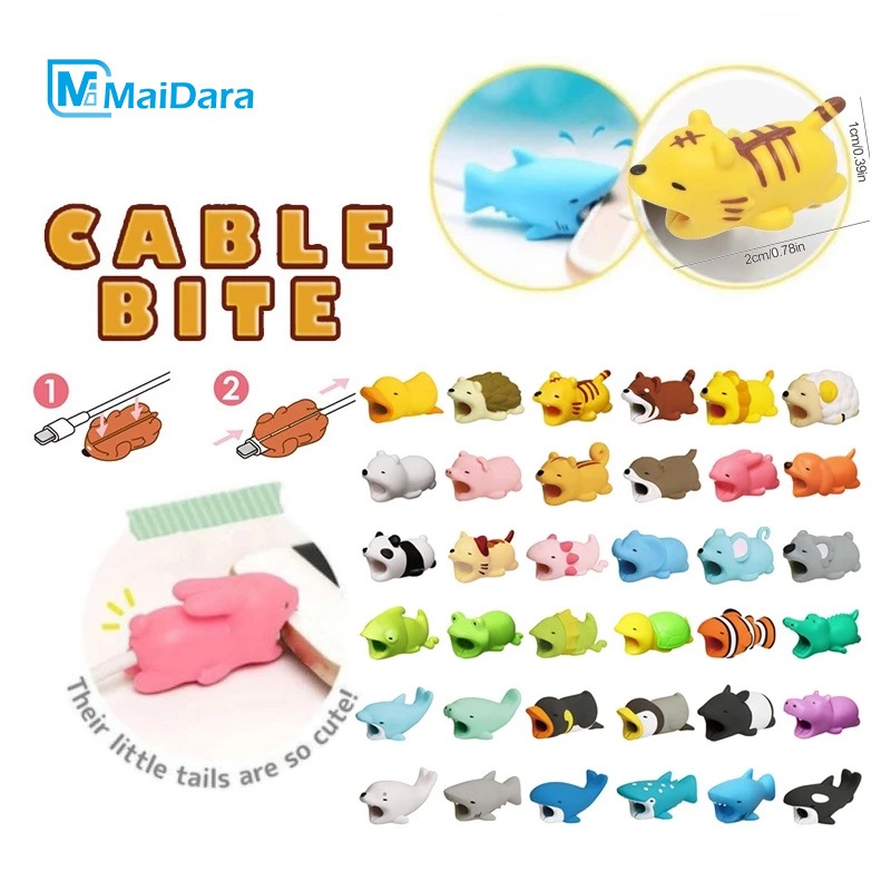ตัวถนอมสายชาร์จ USB Type C ลายการ์ตูนสัตว์ หมีสตรอเบอร์รี่ 3D ทนทาน กันการสึกหรอ ปลอกหุ้มสายชาร์จลายการ์ตูนกัดสายไฟ
