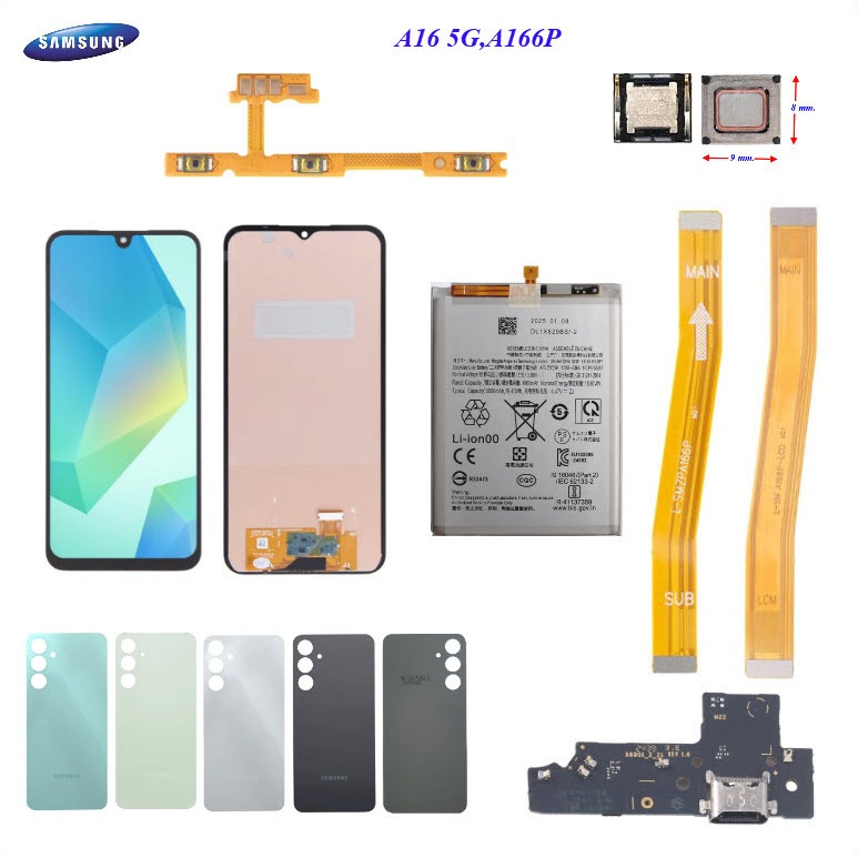 อะไหล่มือถือ สายแพรชุดต่อบอร์ด,สายแพรชุดต่อจอ LCD. Samsung A16 5G,A166P
