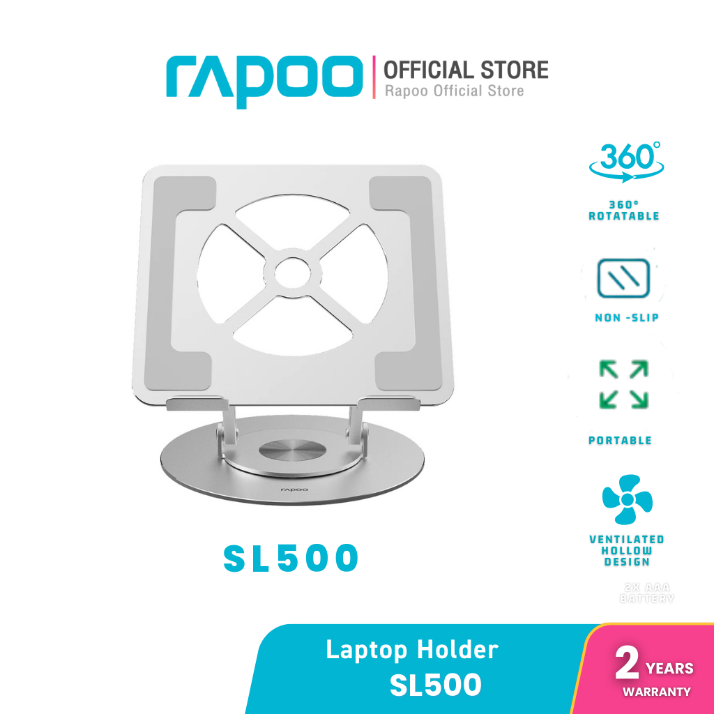 Rapoo COOLING PAD (อุปกรณ์ระบายความร้อนโน้ตบุ๊ค) RAPOO SL500 - SILVER