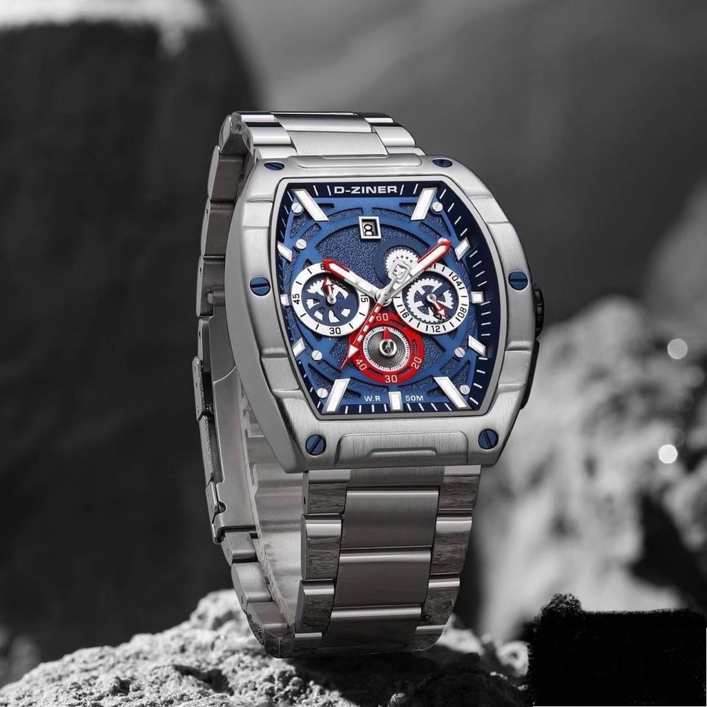 D-Ziner นาฬิกาแบรนด์ D-Ziner แท้ กันน้ำ หน้าจอแสดงผล 2 ระบบ แถมกล่องแบรนด์ สายนาฬิกาสแตนเลส - รูปที่ 5