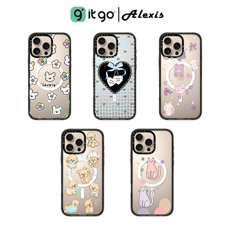 เคสขอบดำ Alexis Cartoon ST Black V.3 – ลายใหม่สุดคิ้วท์ เคสใสที่ใช่สำหรับสายน่ารัก!